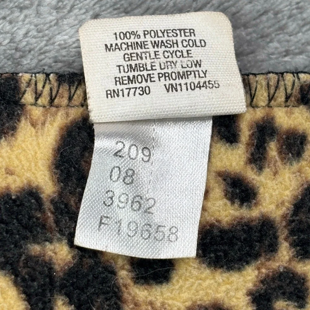 Merona Leopard Print Fleece Scarf‎ Brown Tan Animal Print Fringe Trim One Size